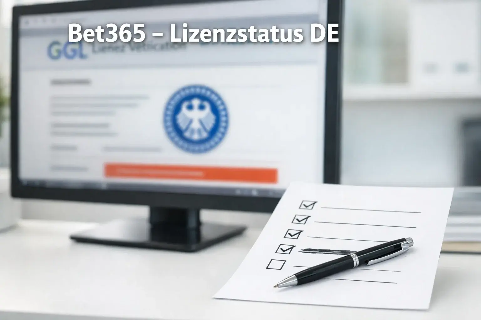 Bet365 Deutschland Lizenzstatus – offizielle Lizenzprüfung auf einem Computerbildschirm
