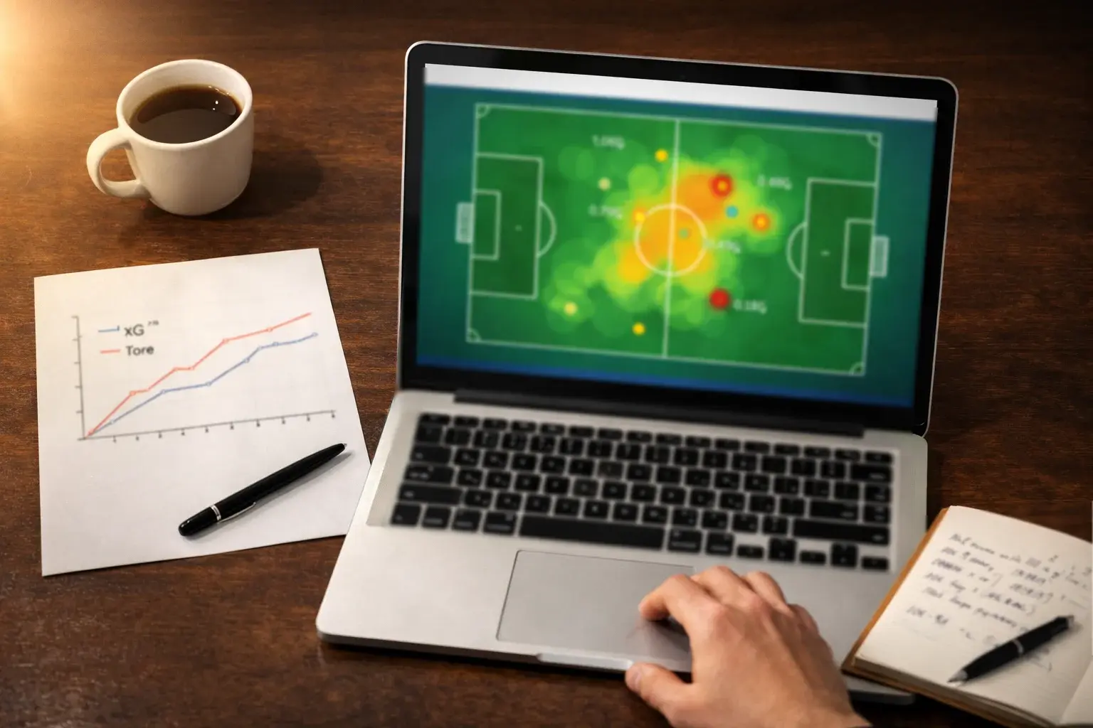 Bundesliga xG-Analyse – Expected Goals Statistik der Saison 2024/25 auf einem Laptop
