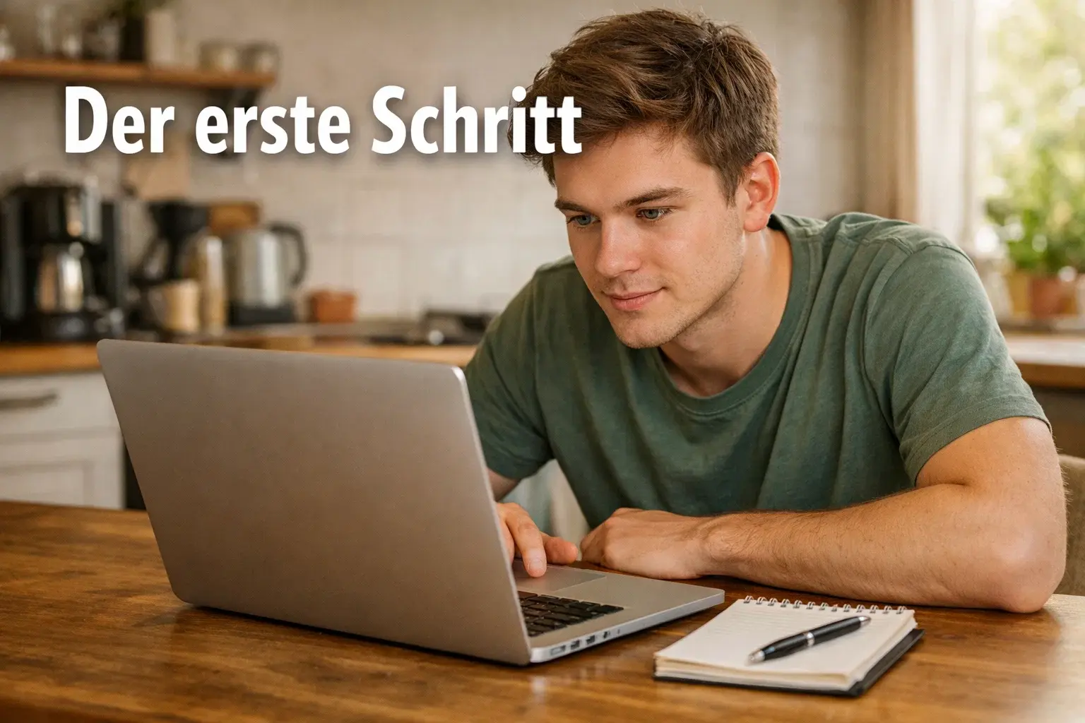 Tipps für Wettanfänger Fußball – junger Mann liest eine Sportwetten-Anleitung am Laptop