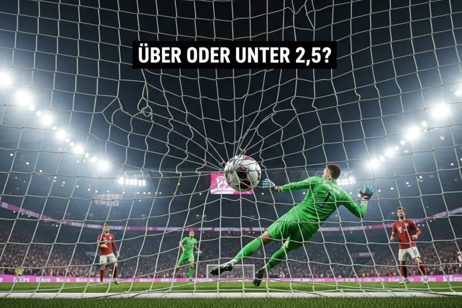 Über Unter 2.5 Tore Tipps – Fußball fliegt ins Tornetz bei einem Bundesliga-Spiel